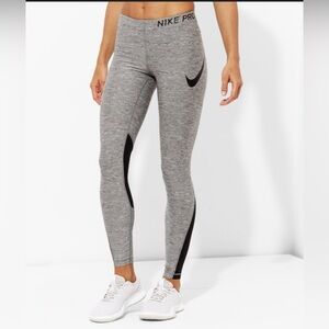 Nike Pro Dri Fit Gray and Black Athletic Leggings Medium Stretchy Sporty